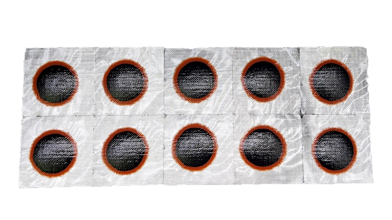 10 Tube Patches No.F0 (Ø 16 mm) Red Edge