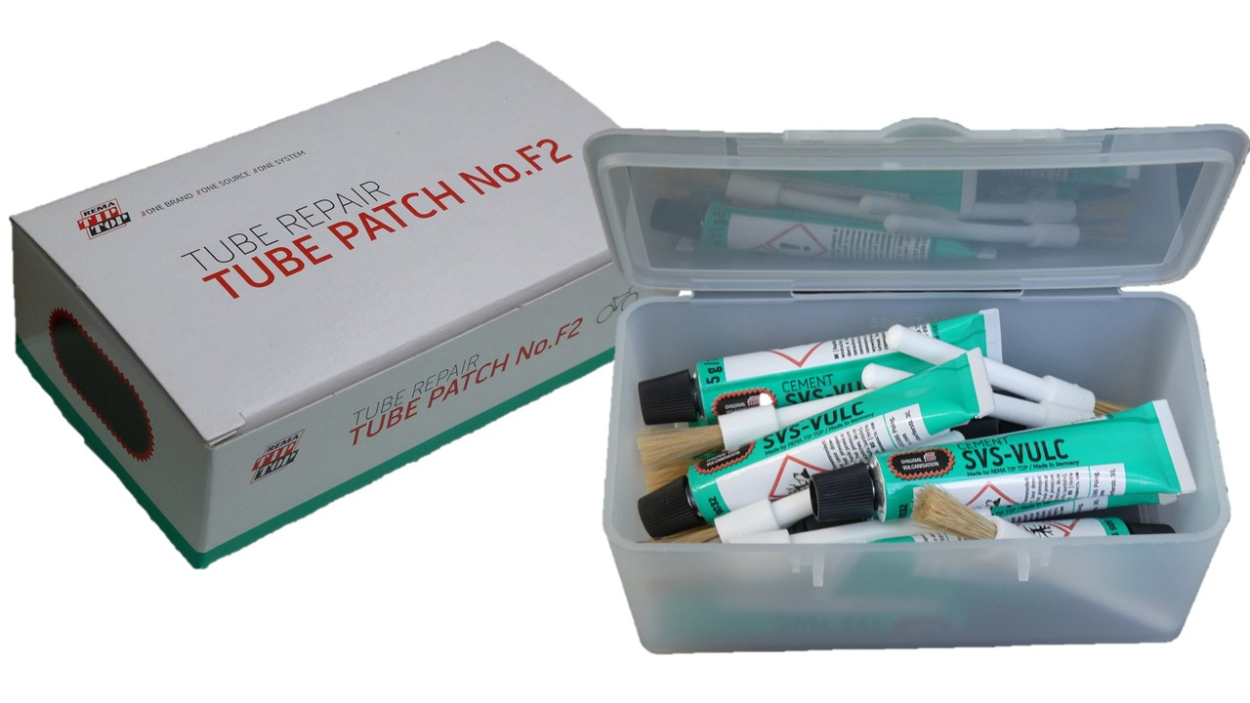 Preview: Vulcanizing solution - tube patches - set No.F2 (50 x 25 mm)