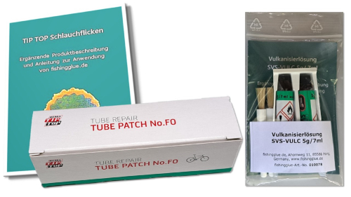 Vulcanizing solution - tube patches - set No.F0 (Ø 16 mm)