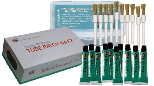 Vulcanizing solution - tube patches - set No.F2 (50 x 25 mm)