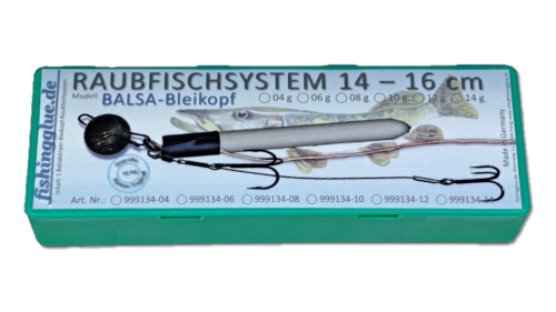 fishingglue-Raubfischsystem 14-16 cm; Modell: BALSA Bleikopf