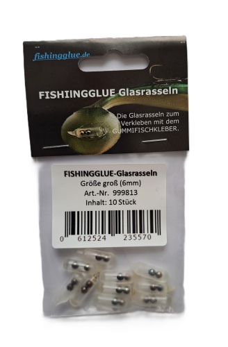 FISHINGGLUE-Glass Rattles large (6mm) + Soft Bait Glue 12g (ca. 1/2 oz.)