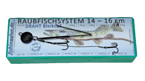 fishingglue-Raubfischsystem 14-16 cm; Modell: DRAHT Bleikopf