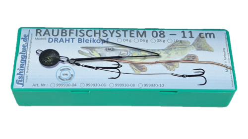 fishingglue-Raubfischsystem 08-11 cm; Modell: DRAHT Bleikopf