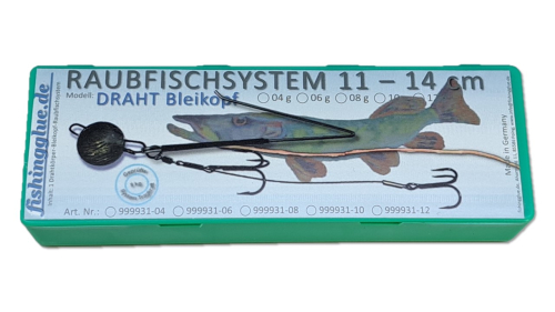 fishingglue-Raubfischsystem 11-14 cm; Modell: DRAHT Bleikopf