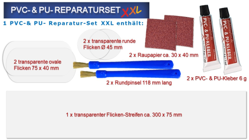 10er-Pack PVC-& PU-REPARATUR-SET XXL