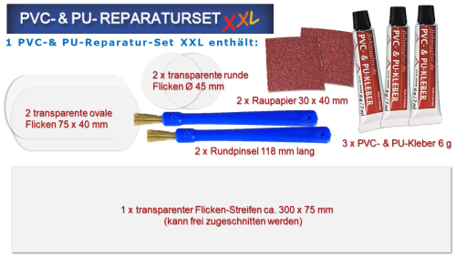 5er-Pack PVC-& PU-REPARATUR-SET XXL