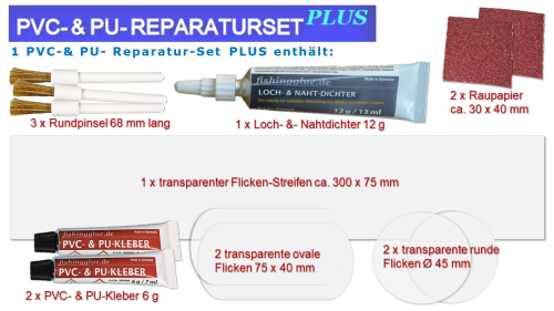 5er-Pack PVC-& PU-REPARATUR-SET PLUS